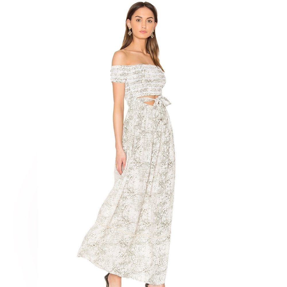 SAYLOR Marissa Dress Smocked Bodice Maxi Cut Out Dress size Small